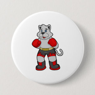 Dog as Boxer mit Boxhandschuhen Button