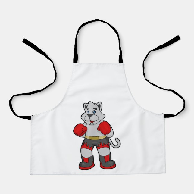 Dog as Boxer mit Boxhandschuhen Schürze (Vorderseite)