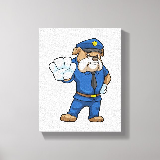 Dog as Police officer with Uniform Leinwanddruck (Vorderseite)