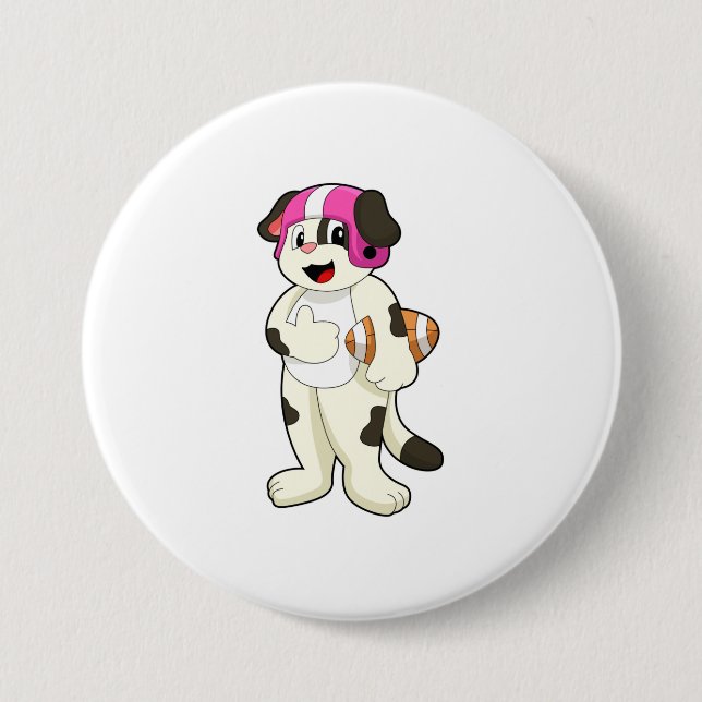 Dog at Football Sports Button (Vorderseite)