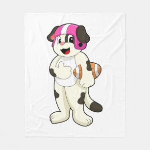 Dog at Football Sports Fleecedecke