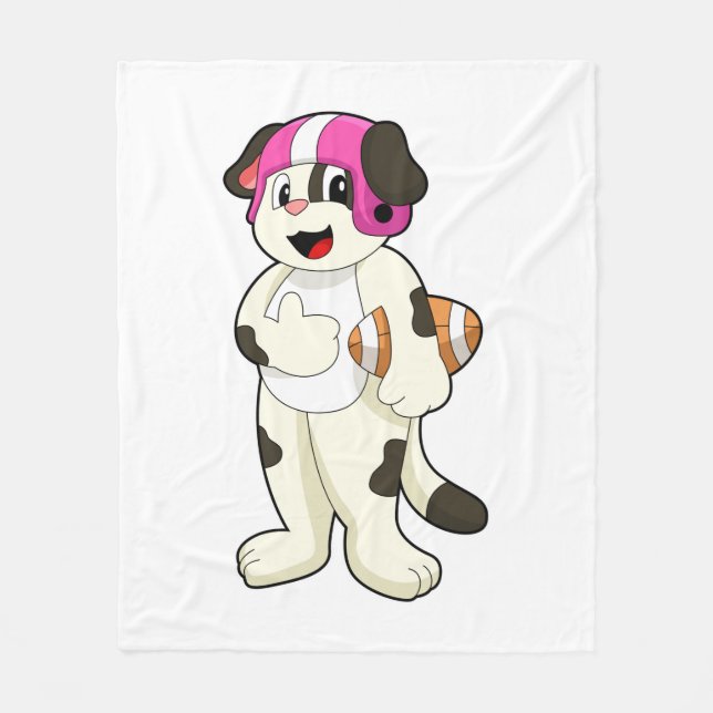 Dog at Football Sports Fleecedecke (Vorderseite)