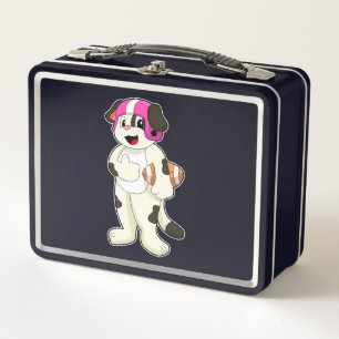 Dog at Football Sports Metall Brotdose