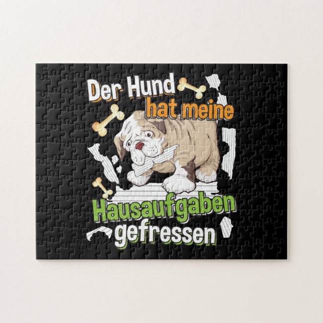 Dog Ate My Hausaufgaben - Deutsches Zitat lernen (Horizontal)