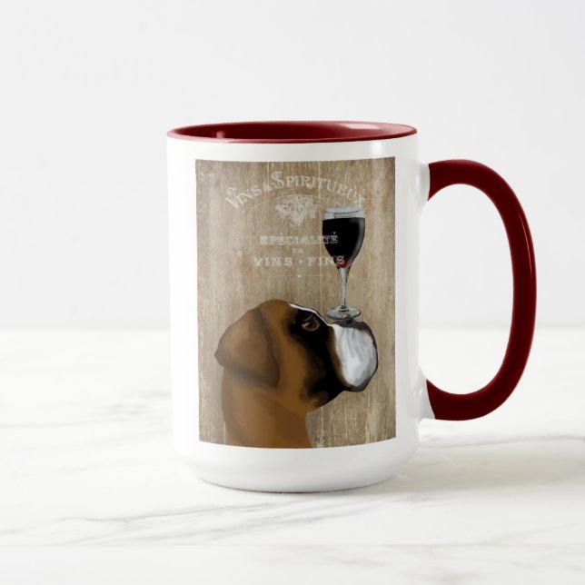 Dog Au Vin Boxer Tasse (Rechts)