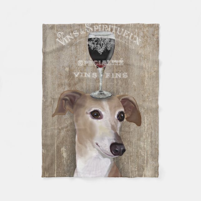 Dog Au Vin Greyhound Fleecedecke (Vorderseite)