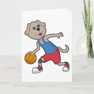 Dog Basketball-Spieler Basketball Karte
