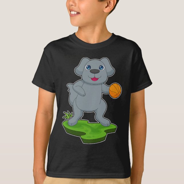 Dog Basketball-Spieler Basketball Sport T-Shirt (Vorderseite)