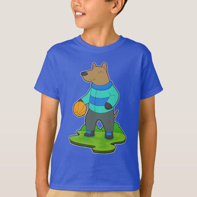 Dog Basketball-Spieler Basketball T-Shirt (Vorderseite)