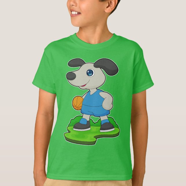Dog Basketball-Spieler Basketball T-Shirt (Vorderseite)