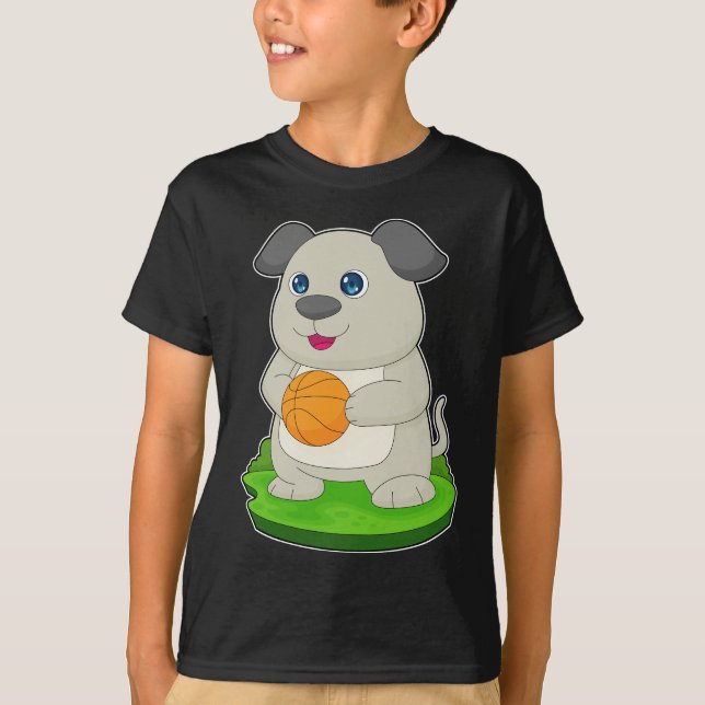 Dog Basketball-Spieler Basketball T-Shirt (Vorderseite)
