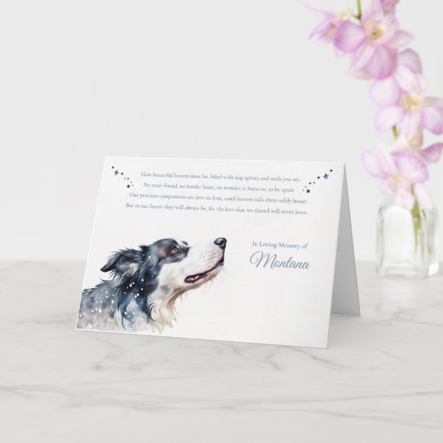 Dog Beileid Personalisiert Dog Name Spritual Karte (Orchidee)