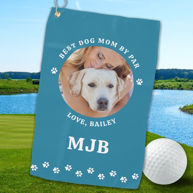DOG Beste MAMA nach Par Personalisiert Pet Foto Golfhandtuch (Von Creator hochgeladen)