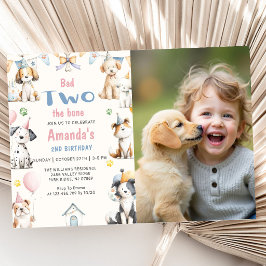 Dog Birthday Party Puppy Pawty 2nd Birthday Photo Einladung