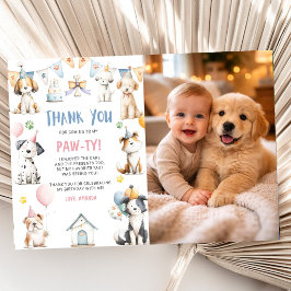 Dog Birthday Party Puppy Pawty Birthday Photo Dankeskarte