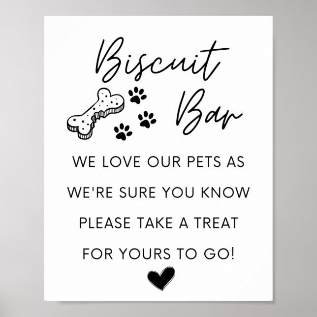 Dog Biscuit Bar | Hochzeitszeichen | Gastgeschenk  Poster (Vorne)