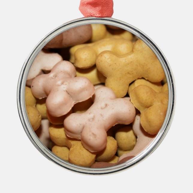 Dog Biscuits Silbernes Ornament (Vorne)