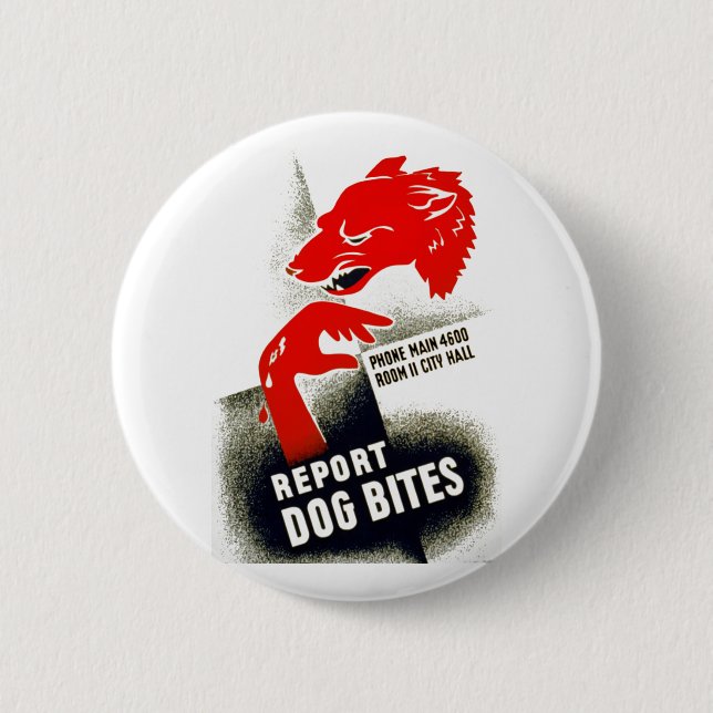 Dog Bites melden Button (Vorderseite)