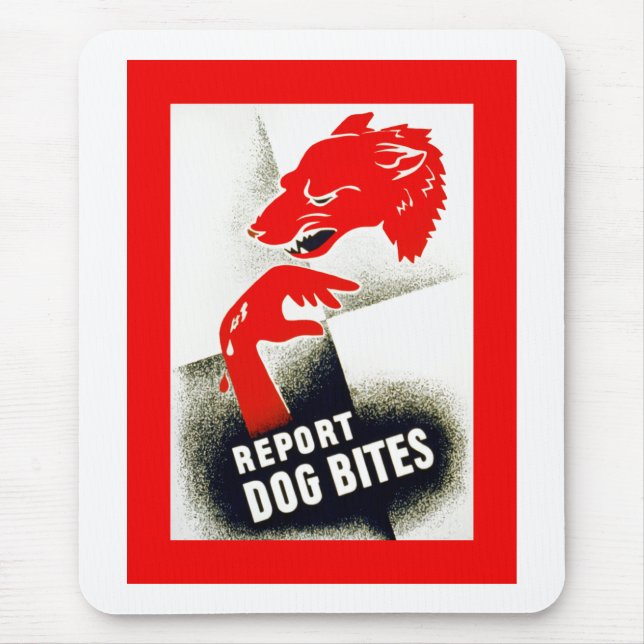 Dog Bites melden Mousepad (Vorne)