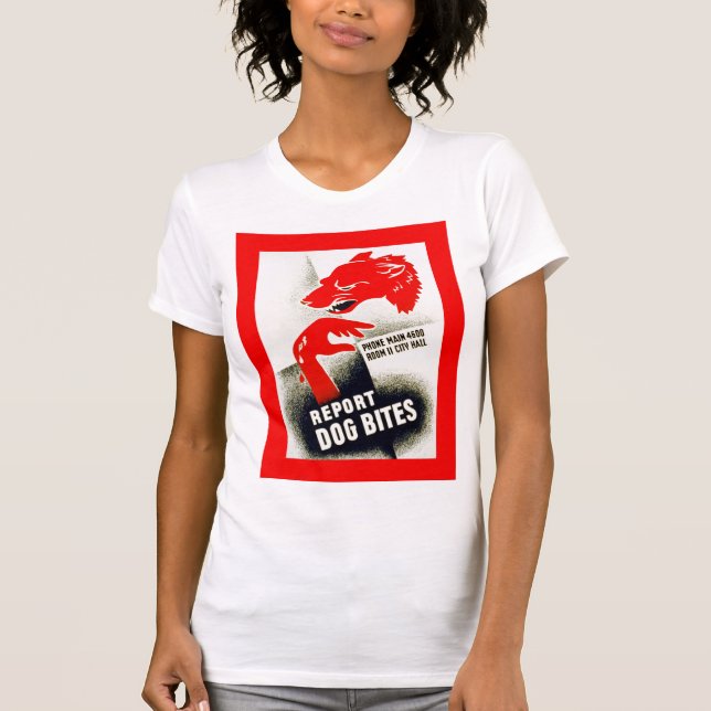 Dog Bites melden T-Shirt (Vorderseite)