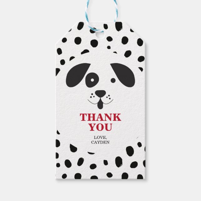 Dog Black Spot Dalmatiner Birthday Gevor Geschenkanhänger (Vorderseite)
