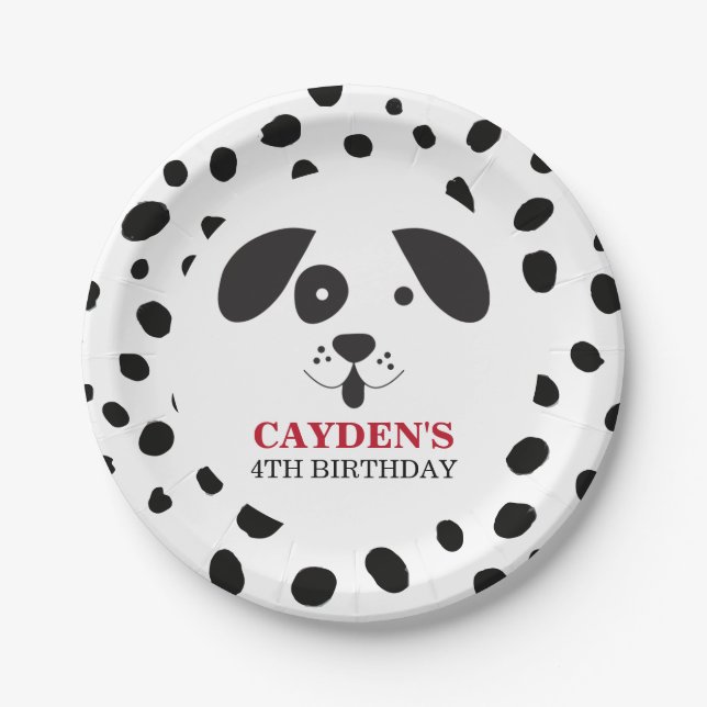 Dog Black Spot Dalmatiner Birthday Paper Teller (Vorderseite)