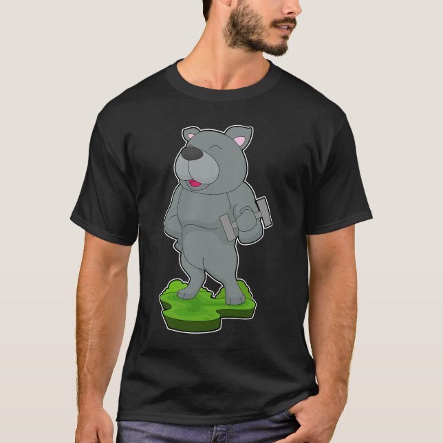 Dog Bodybuilder Bodybuilding Dumbell T-Shirt (Vorderseite)