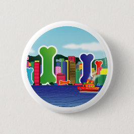 Dog Bone City Button