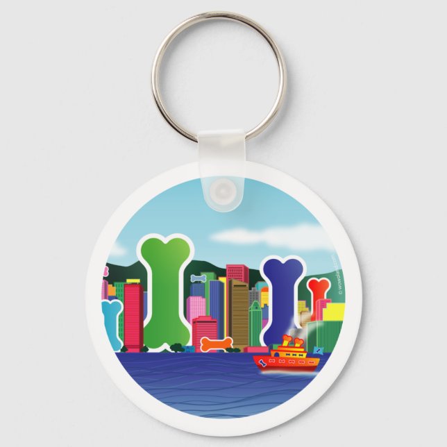 Dog Bone City Schlüsselanhänger (Vorderseite)