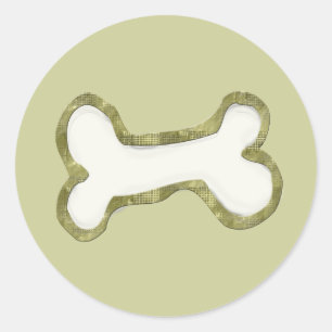 Dog Bone Kunstgeschenke Runder Aufkleber