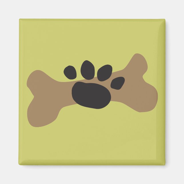 Dog Bone & Paw Print Magnet (Vorne)