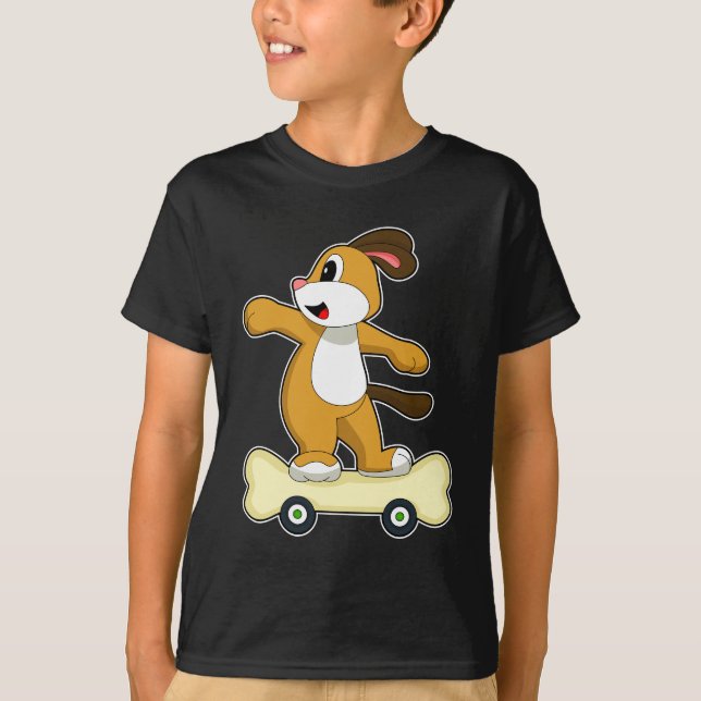 Dog Bone Skater Skateboard T-Shirt (Vorderseite)