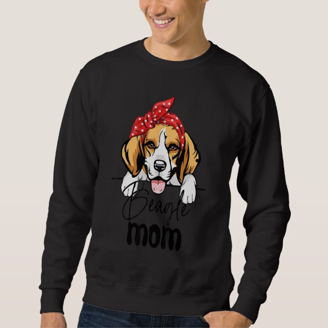 Dog Bow Niedlich Beagle Mama Muttertag Sweatshirt (Vorderseite)