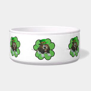 Dog Bowl Basset Hound St Patrick's Clover Napf