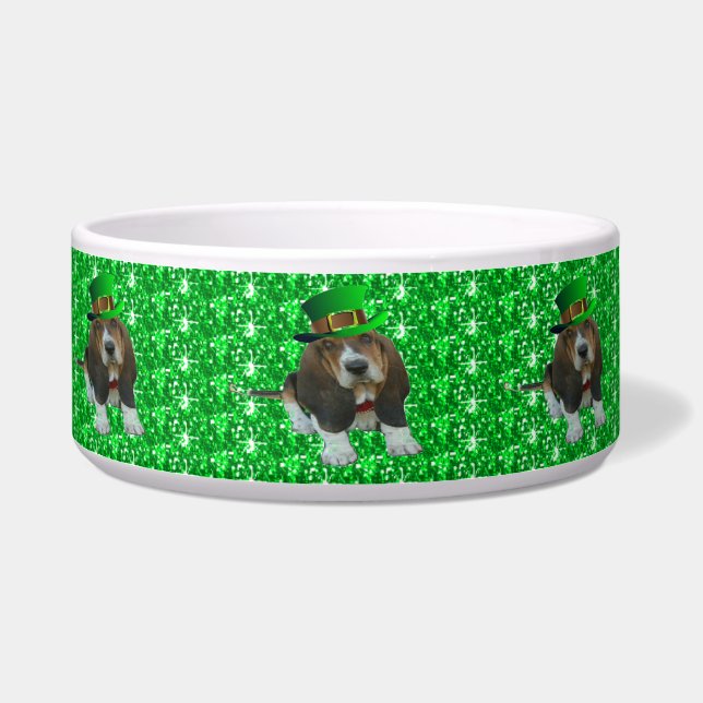Dog Bowl Basset Hound St Patrick's Napf (Links)