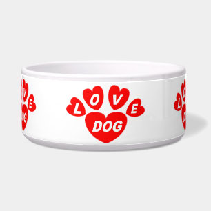 Dog Bowl Liebe Hund Herz Rot Napf