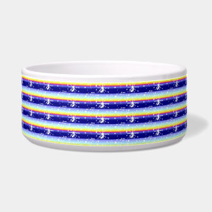 Dog Bowl Lila Blau Rosa Streifen Napf