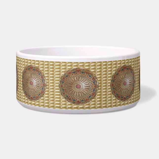 Dog Bowl Morrocon Beauty on Gold Napf (Vorderseite)