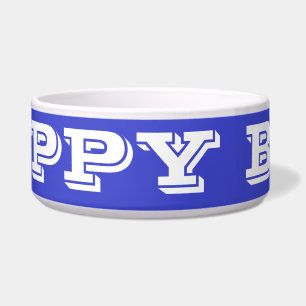 Dog Bowl Puppy Boy Blue Band Napf