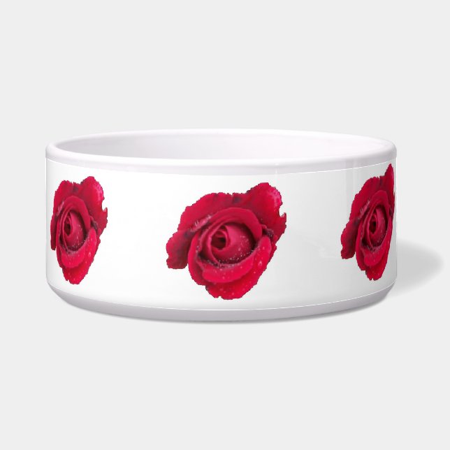 Dog Bowl Schöne Rote Rose Napf (Vorderseite)