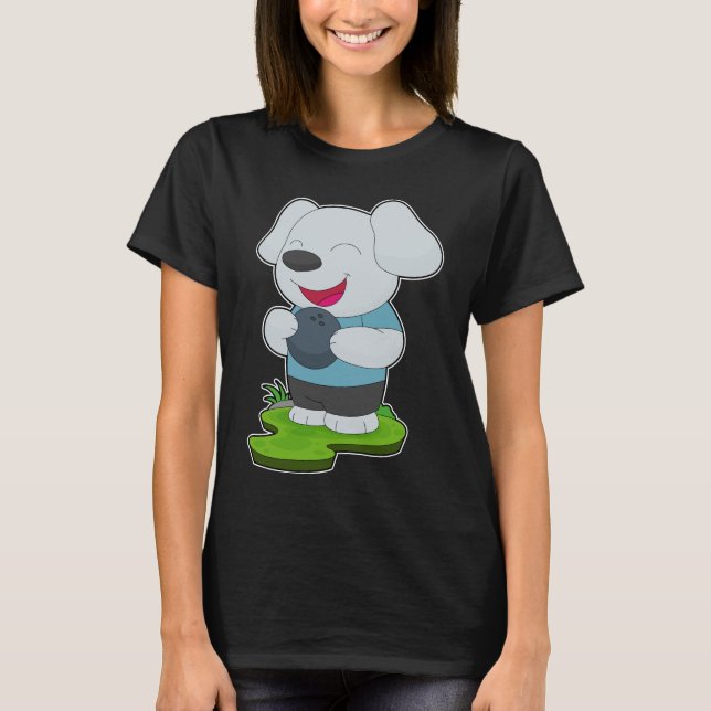 Dog Bowling Bowling Ball T-Shirt (Vorderseite)