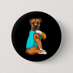 Dog Boxer I Liebe Mama Tattoo Apparel Dog Mama Ges Button