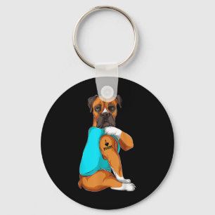 Dog Boxer I Liebe Mama Tattoo Apparel Dog Mama Ges Schlüsselanhänger