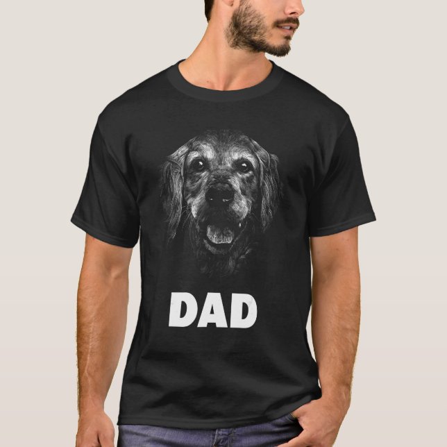 Dog Breed Face Lover Golden Retriever Dad T-Shirt (Vorderseite)