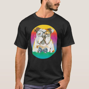 Dog Bulldog Womens farbenfrohe englische Bulldog M T-Shirt