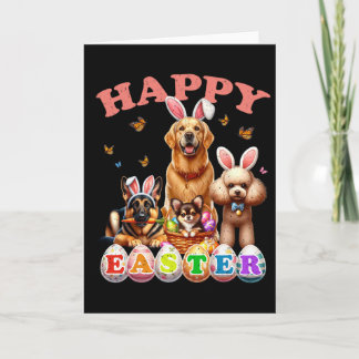 Dog Bunny Ears Happy Easter Egg Hunt Christian Hol Karte