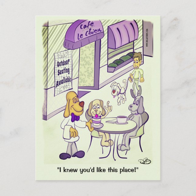 Dog Cafe Postcard Postkarte (Vorderseite)