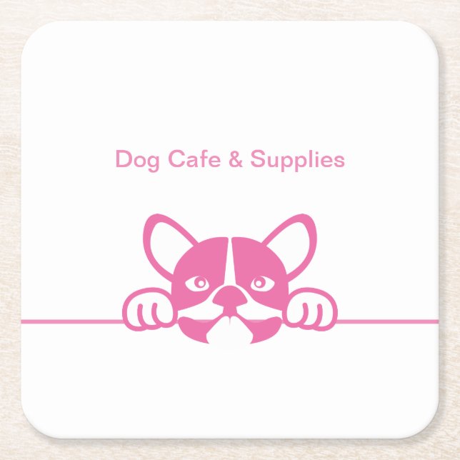 Dog Cafe & Supplies Rechteckiger Pappuntersetzer (Vorderseite)