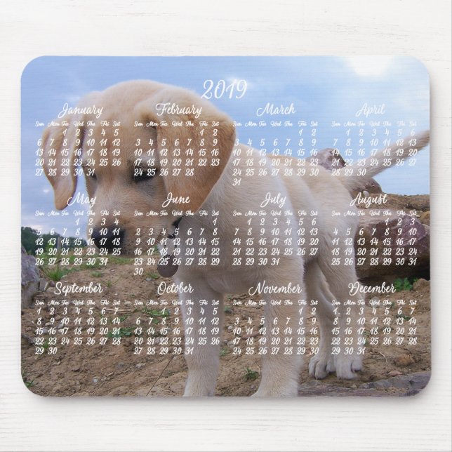 Dog Calendar 2019 Personalisierte Maus-Pad Mousepad (Vorne)