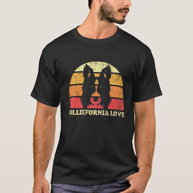 Dog California Colliefornia Liebe Border Collie T-Shirt (Vorderseite)